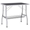 Dog Grooming Table Black Stainless Steel Medium Foldable
