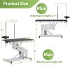 "Heavy-Duty Hydraulic Dog Grooming Table with Anti-Static Top, Adjustable Z-Lift (21"-36"), Armrests, Leash Covers, Tool Organizers, Hooks