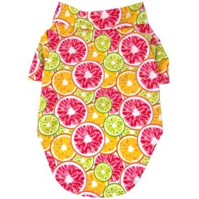 Hawaiian Camp Shirt (Color: Citrus Slice, size: X-Large)