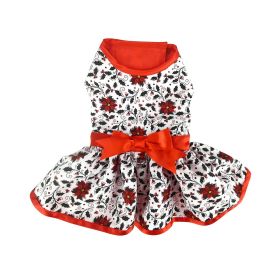 Holiday Dog Harness Dress (Color: Holly, size: X-Small)