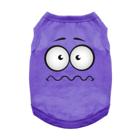 Nervous Face Dog Shirt (Color: Ultra Violet, size: large)