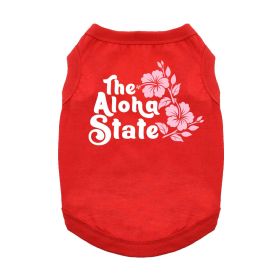 The Aloha State Dog Shirt (Color: Red, size: small)